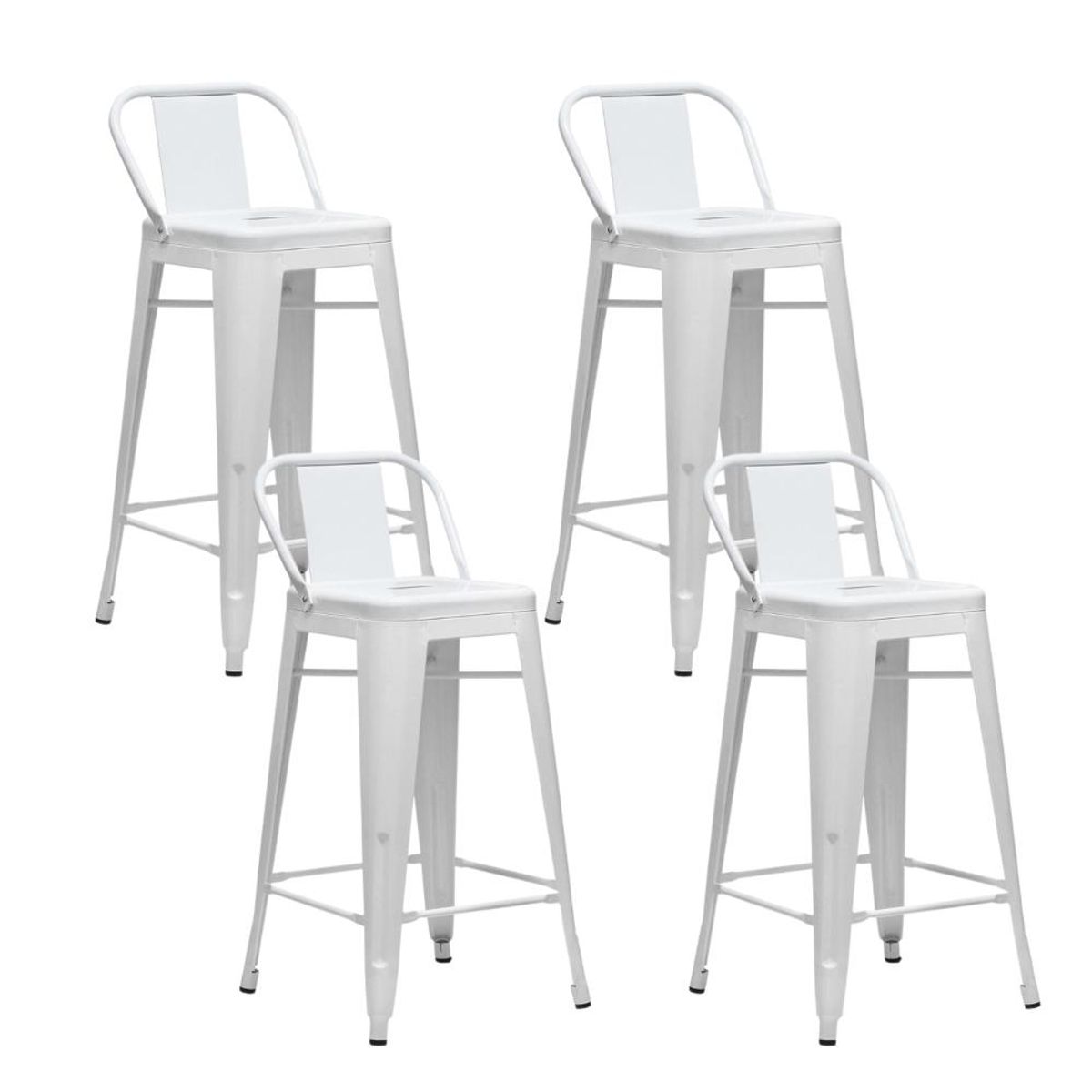 KLIK - Pack de 4 Taburetes Tolix de acero - Blancos KLIK