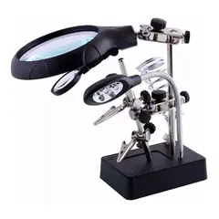 U BUY - Lupa Escritorio Soporte Pinza Luz Led Tercera Mano Cautin