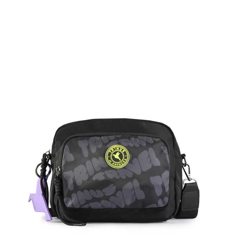 TRINUS - Cartera bandolera mediana parl negro