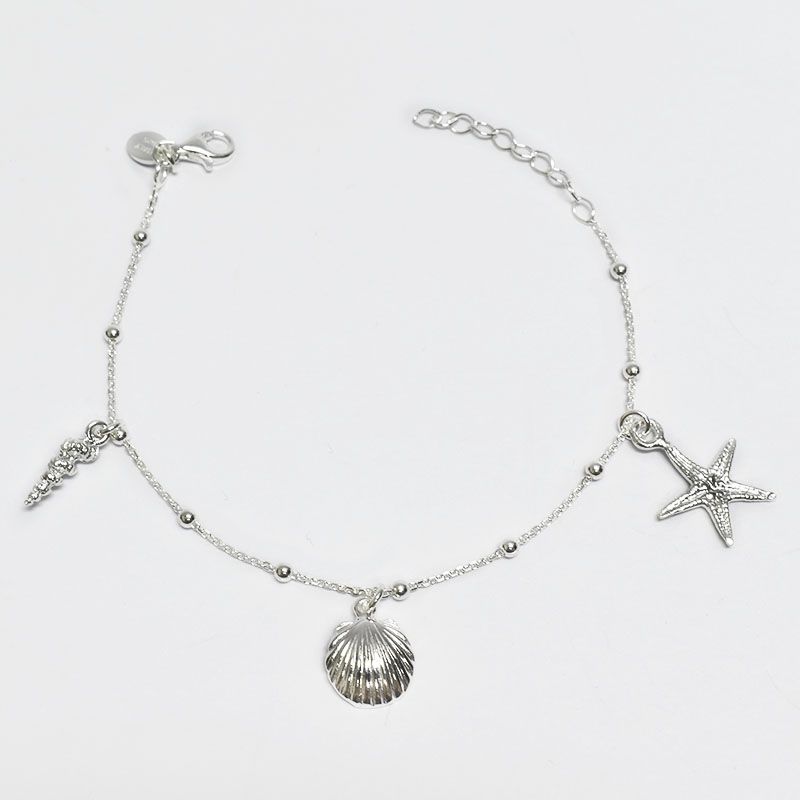 ROSETT - Pulsera limada con esferas y con estrella caracolas de mar