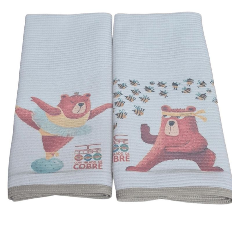 DCOBRE - PAÑO DE LOZA  PACK 2 UNIDADES EN COBRE OSO KARATECA