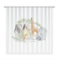 CORTINA DE BAÑO ALGODÓN SAFARI