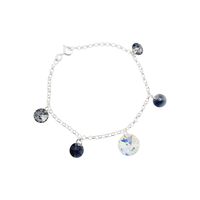 Pulsera Nepal Plata 925 creado con cristales de Swarovski® Silver Night