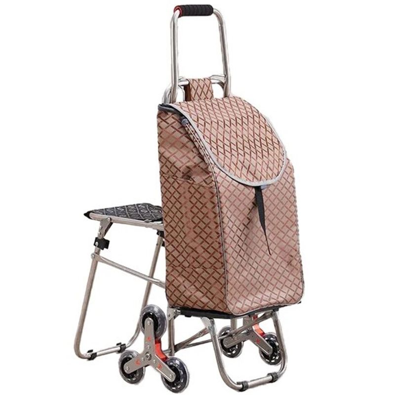 MIABU - Carro compras feria con asiento carro ruedas escalera