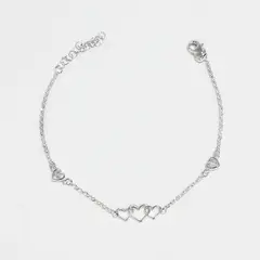 ROSETT - Pulsera con circones en corazones y corazones entrelazados