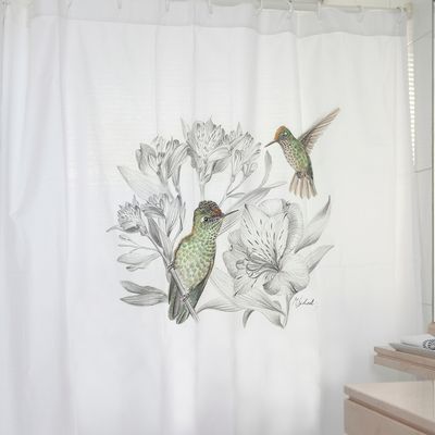 Imagen 2 del producto CORTINA DE BAÑO ALGODÓN ENCANTO PICAFLORES