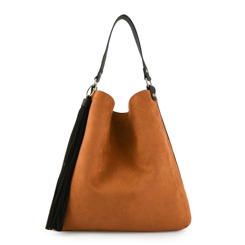 AMPHORA - Cartera corte recto reversible grande raven café