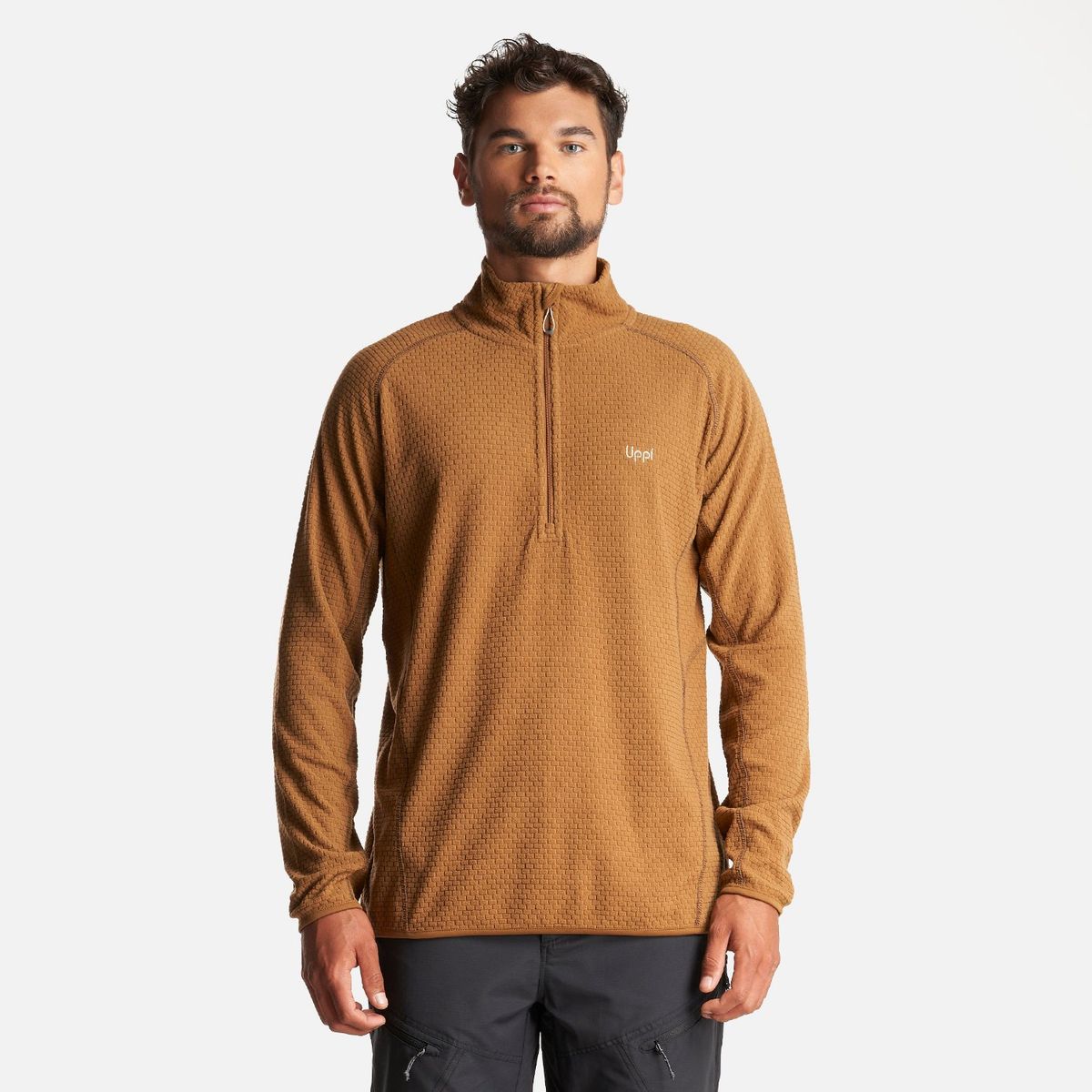 LIPPI - Poleron Hombre Jacaranda Nano-F 1/4 Zip Mostaza Lippi