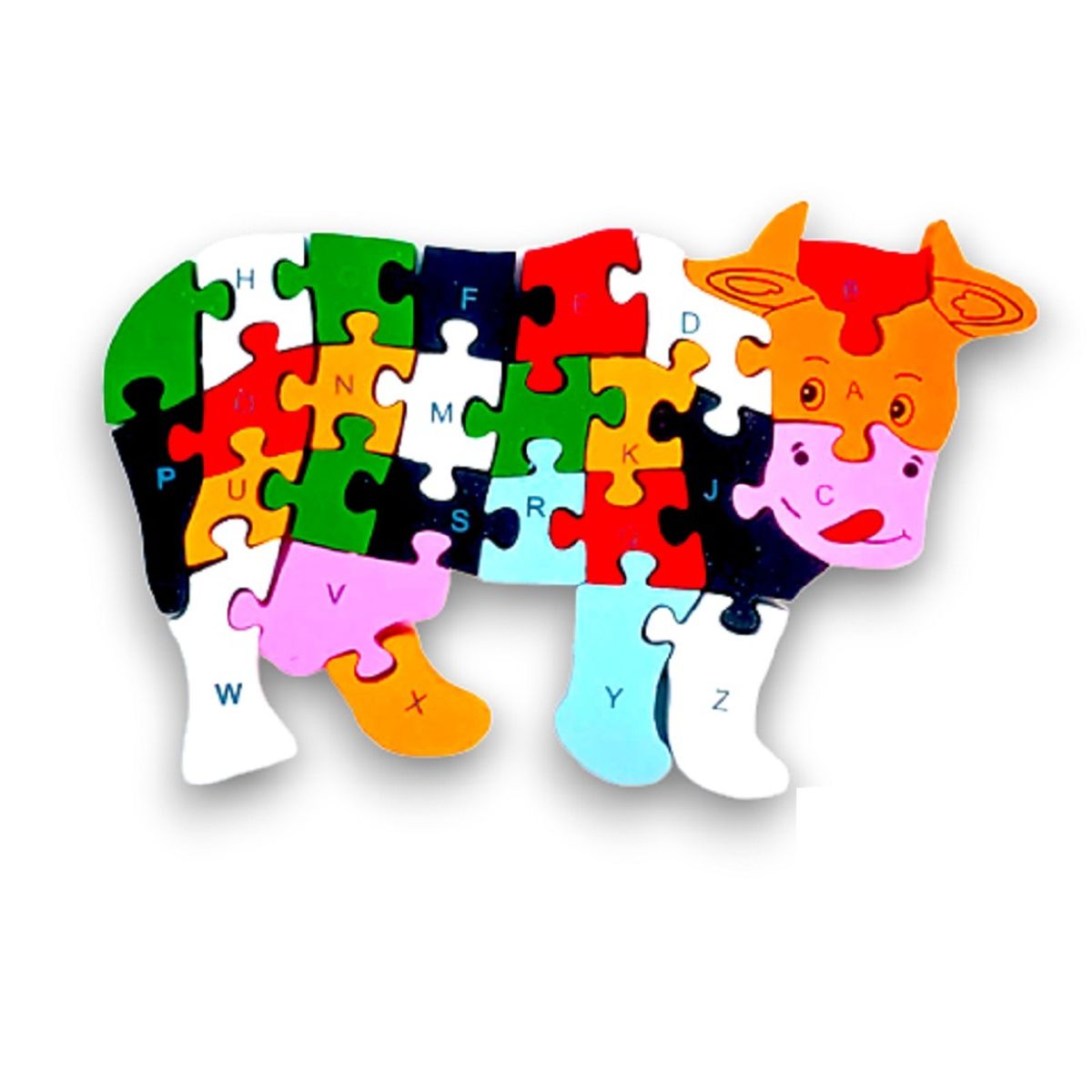 TOLIPA - Rompecabeza Puzzles De Vaca De Colores 26 Piezas Tolipa