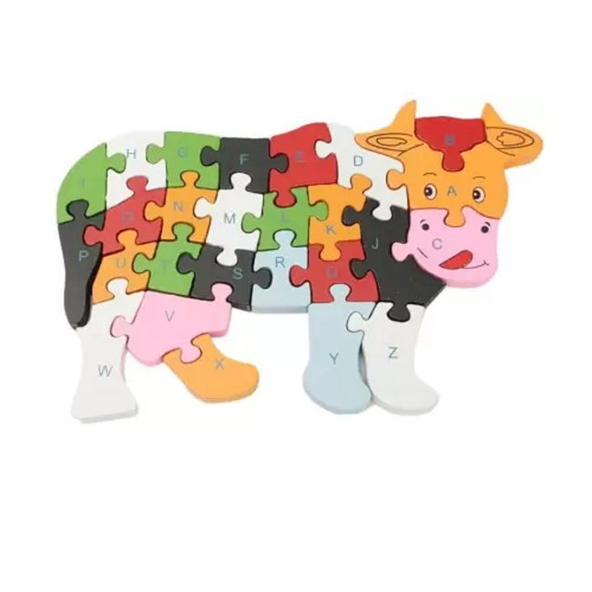TOLIPA - Rompecabeza Puzzles De Vaca De Colores 26 Piezas Tolipa