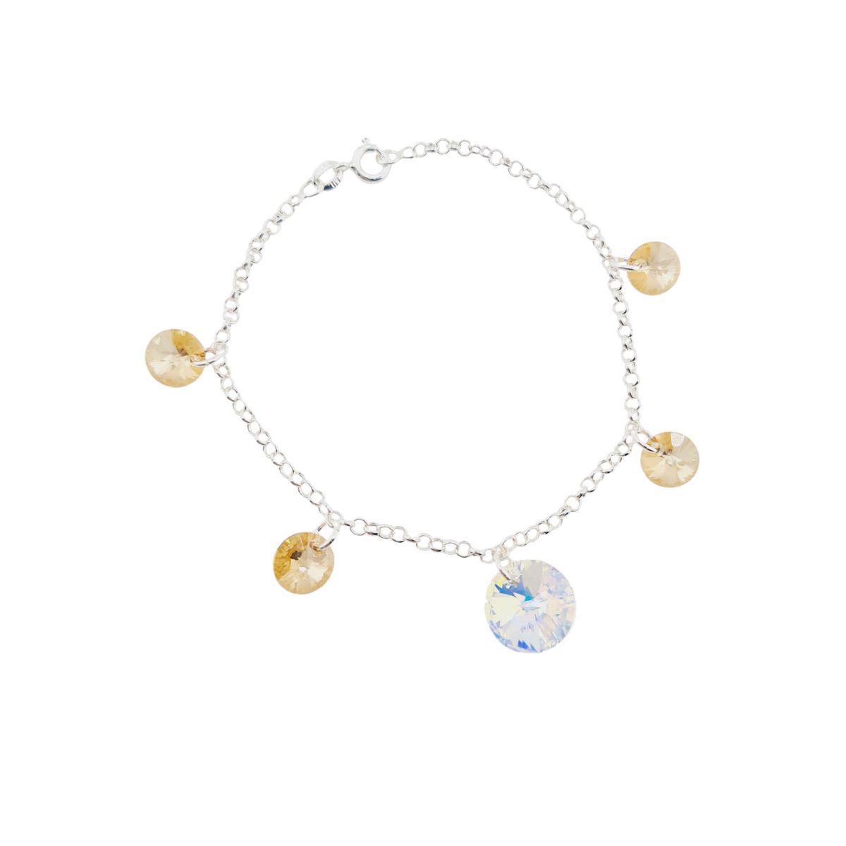 JOYAS MONTERO - Pulsera Nepal Plata 925 creado con cristales de Swarovski® Golden Shadow