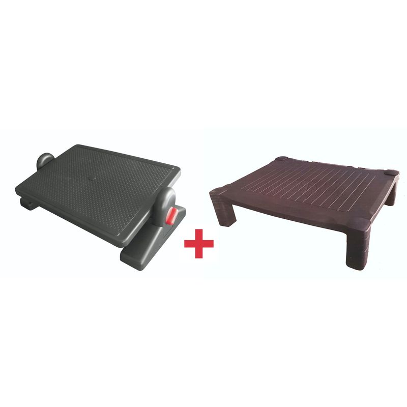 ISOFIT - Reposa Pies Ajustable Altura E Inclinacion y Soporte Monitor