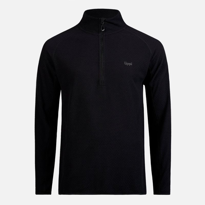 LIPPI - Poleron Hombre Jacaranda Nano-F 1/4 Zip Negro Lippi