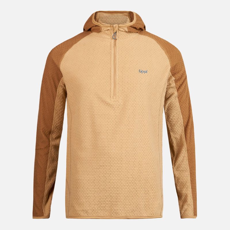 LIPPI - Poleron Hombre Jacaranda Nano-F 1/4 Zip Hoody Taupe Lippi