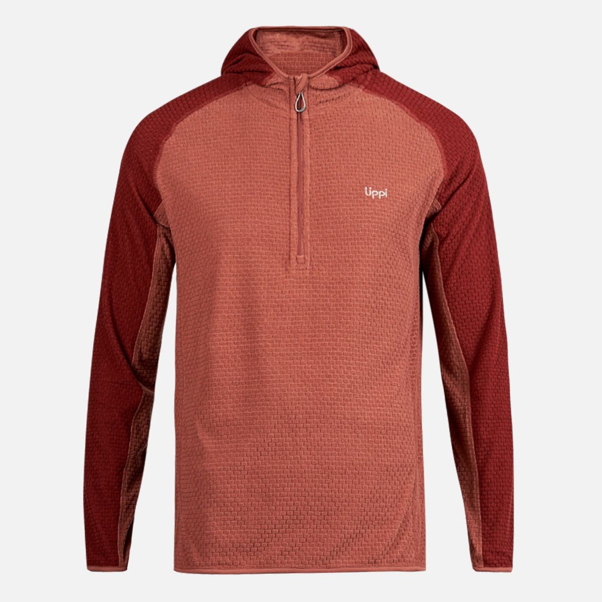 LIPPI - Poleron Hombre Jacaranda Nano-F 1/4 Zip Hoody Terracota Lippi
