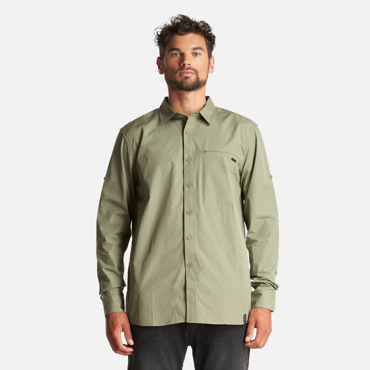 LIPPI - Camisa Hombre Alloy Long Sleeve Shirt Melange Verde Lippi