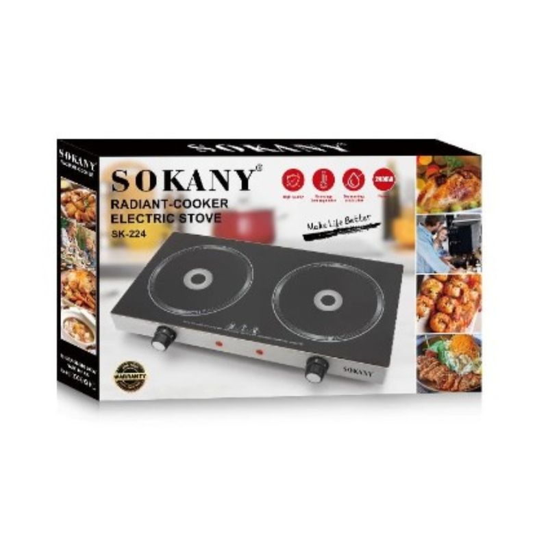 SOKANY - Cocina Encimera Vitrocerámica Cocina Eléctrica Portátil SK-224