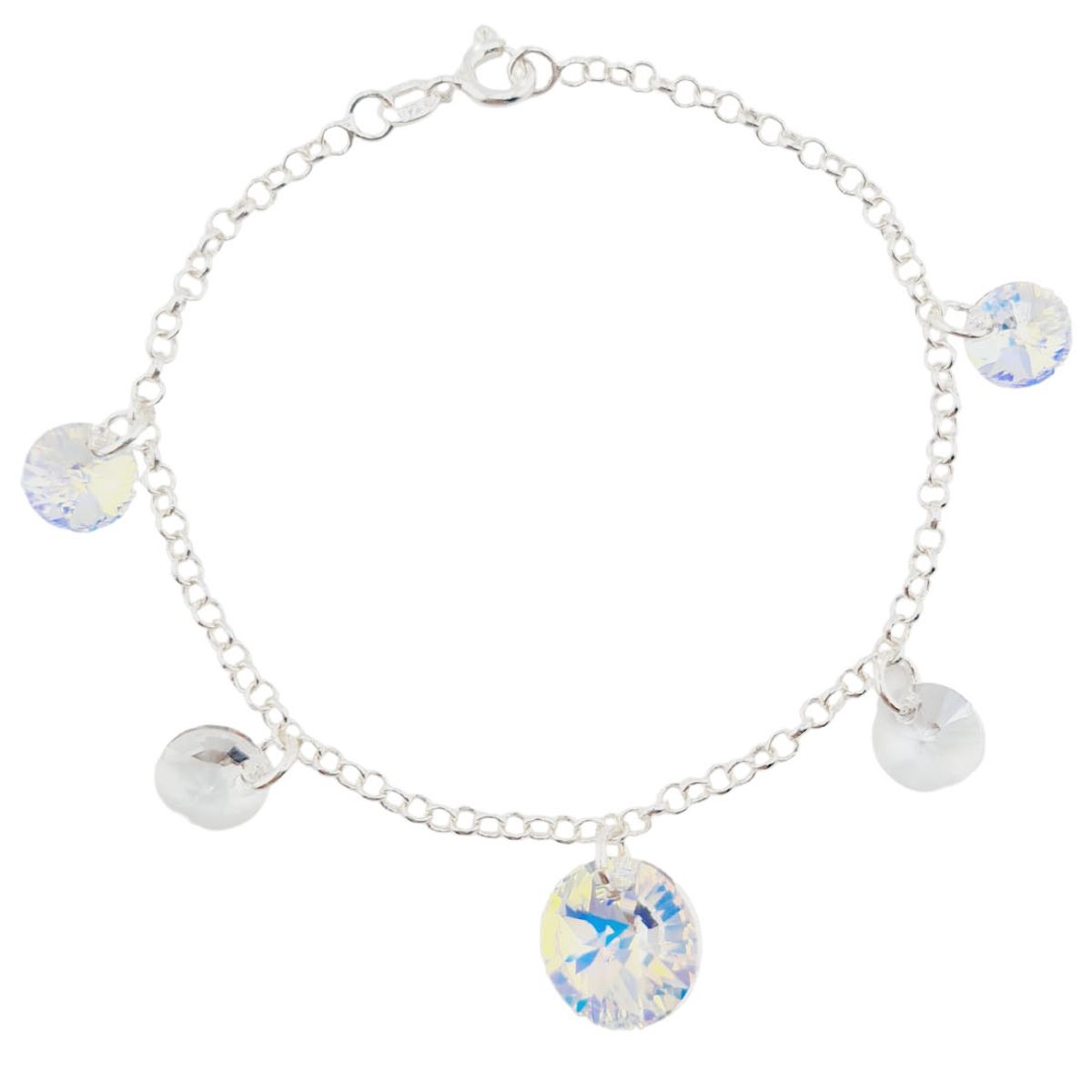 JOYAS MONTERO - Pulsera Nepal Plata 925 creado con cristales de Swarovski® Aurora Boreal.