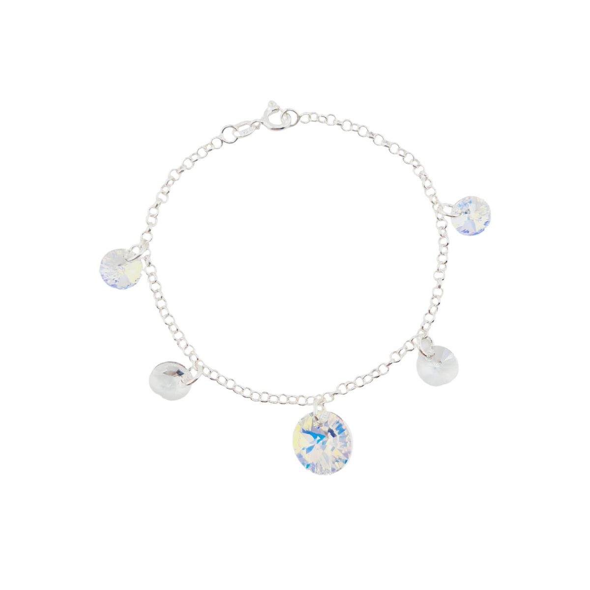 JOYAS MONTERO - Pulsera Nepal Plata 925 creado con cristales de Swarovski® Aurora Boreal.