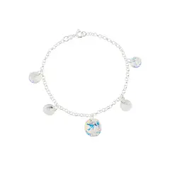 JOYAS MONTERO - Pulsera Nepal Plata Italiana 925 Cristal Genuino Aurora Boreal.