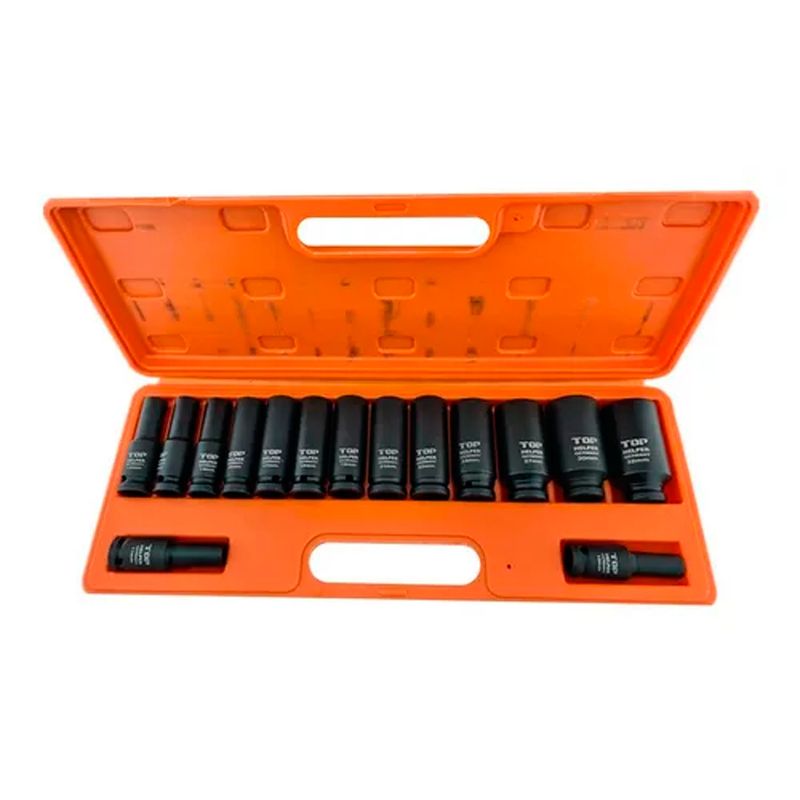 GENERICO - Kit Set Juego Caja Dados Impacto 1/2 Pulgada 15 Piezas