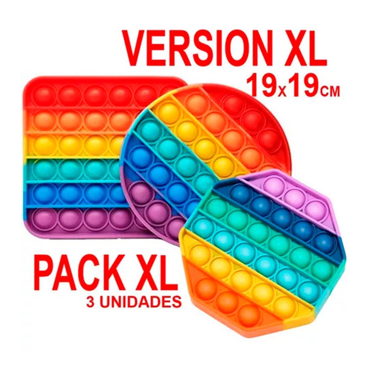 GENERICO - Pack 3 Pop It Xl Juguete De Mesa Didáctico Antiestrés