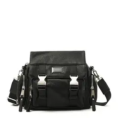 AMPHORA - Cartera bandolera con tapa dita mediana negro