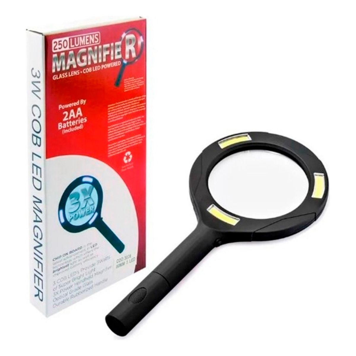 GENERICO - Lupa Con Luz Led Lampara Lectura Portatil