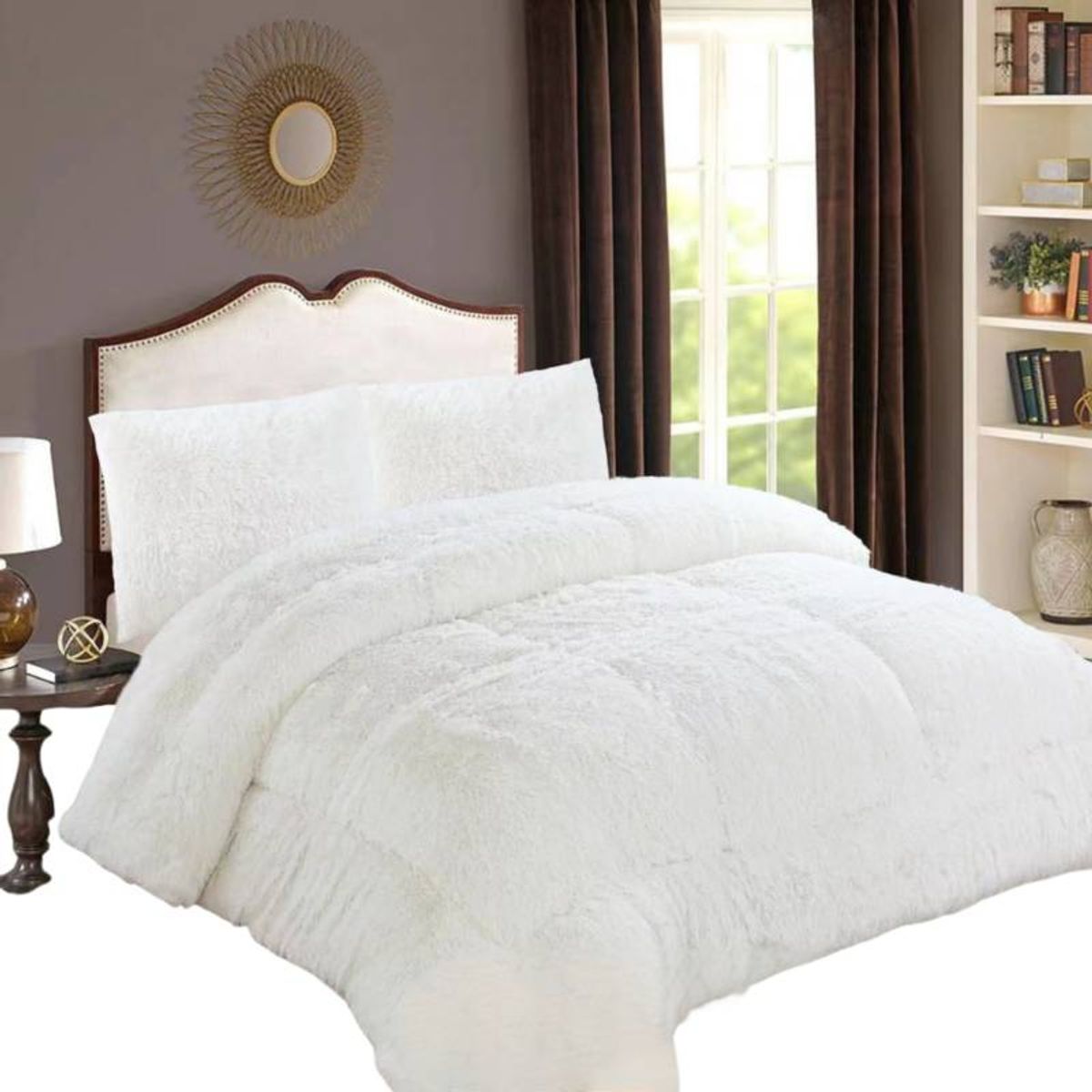 GENERICO - PLUMON BLANCO PELUDITO CON CHIPORRO INVIERNO SUPER KING 250X270 GSOL