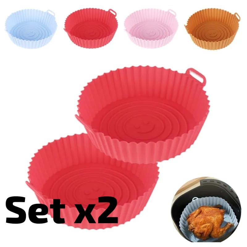 GENERICO - Set X2 Bandeja Anti Adherente Silicona Freidora Aire