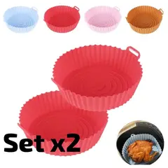 GENERICO - Set X2 Bandeja Anti Adherente Silicona Freidora Aire