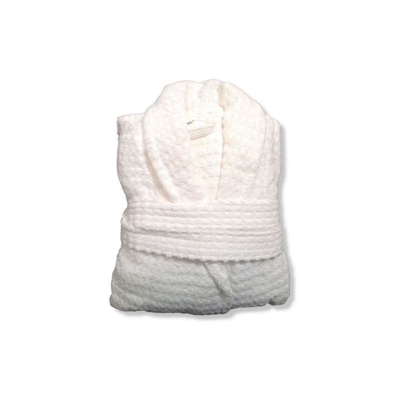 ANNGEBUT - Bata de Baño Toalla Blanca M