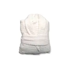 ANNGEBUT - Bata de Baño Toalla Blanca M