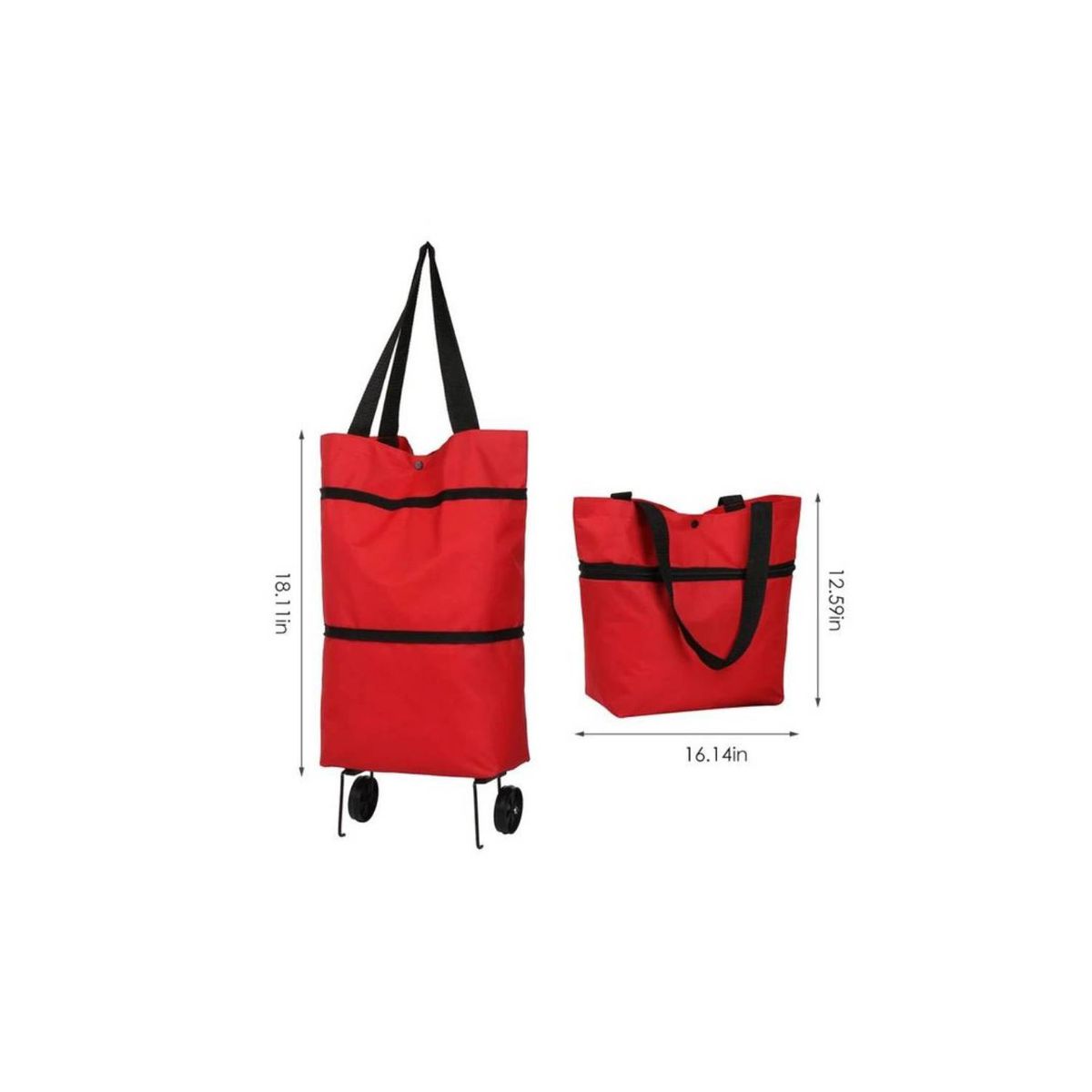 GENERICO - Bolso Plegable Ruedas Carrito Compras Bolsa Reutilizable