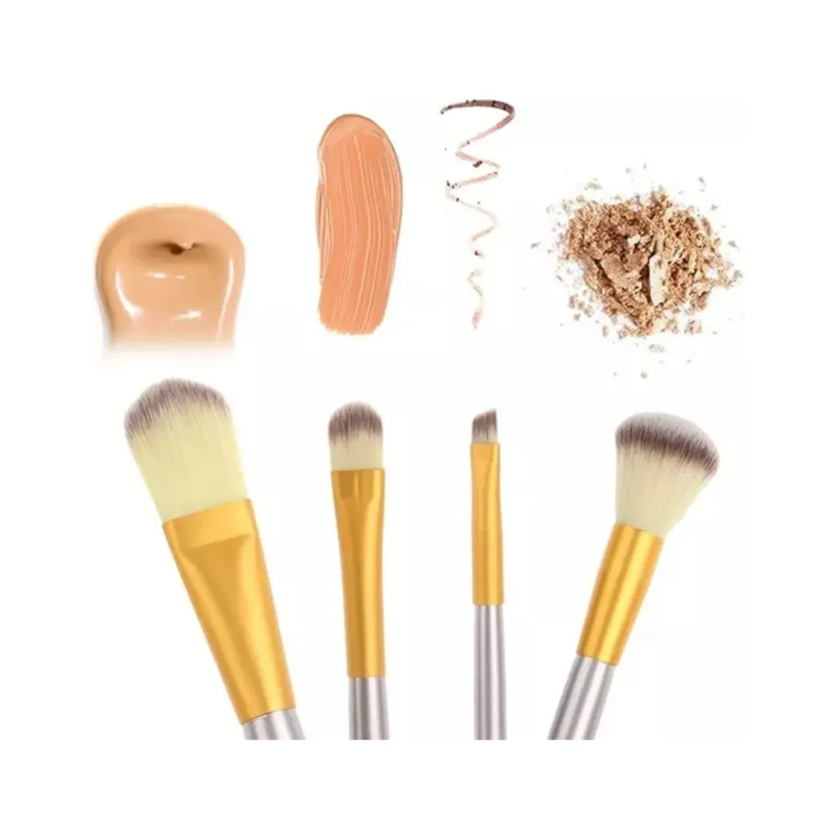 GENERICO - Manta Blanca Set Profesional 24 Brochas  Maquillaje Gms