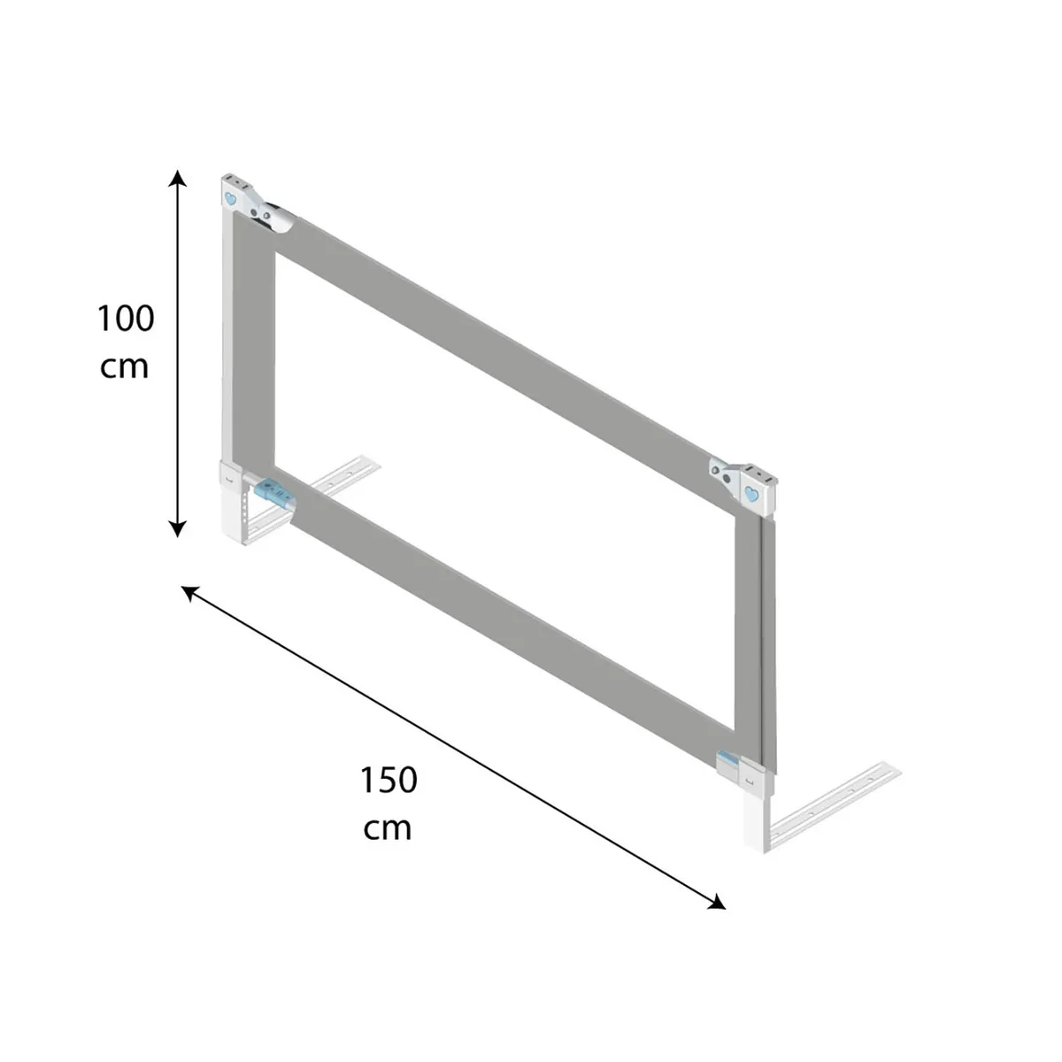 BEBE SURE - 2 barandas para cama 2 plazas 150x200 cm colchón alto