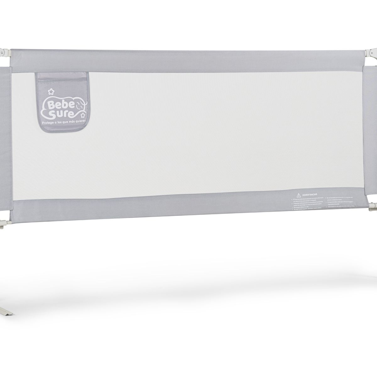 BEBE SURE - Baranda de seguridad 200 cms color gris colchones altos