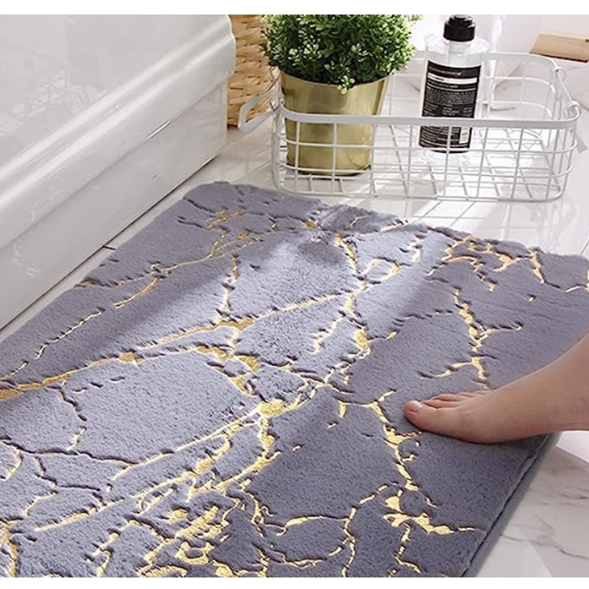 GENERICO - Bajada de Cama Pasillera Soft Gris con Dorado 60X160 Cm