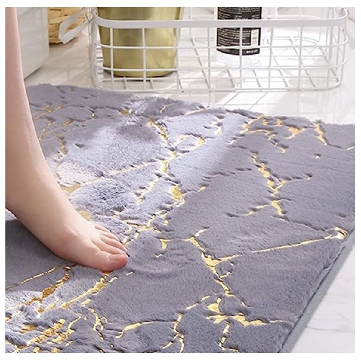 GENERICO - Bajada de Cama Pasillera Soft Gris con Dorado 60X160 Cm