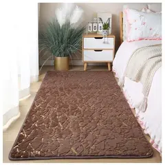 GENERICO - Bajada de Cama Pasillera Soft Café con Dorado 60X160 Cm