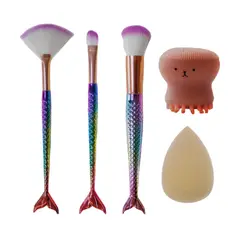 GENERICO - Kit Maquillaje Brochas Esponja Pulpo Masajeador Anguoer Gms
