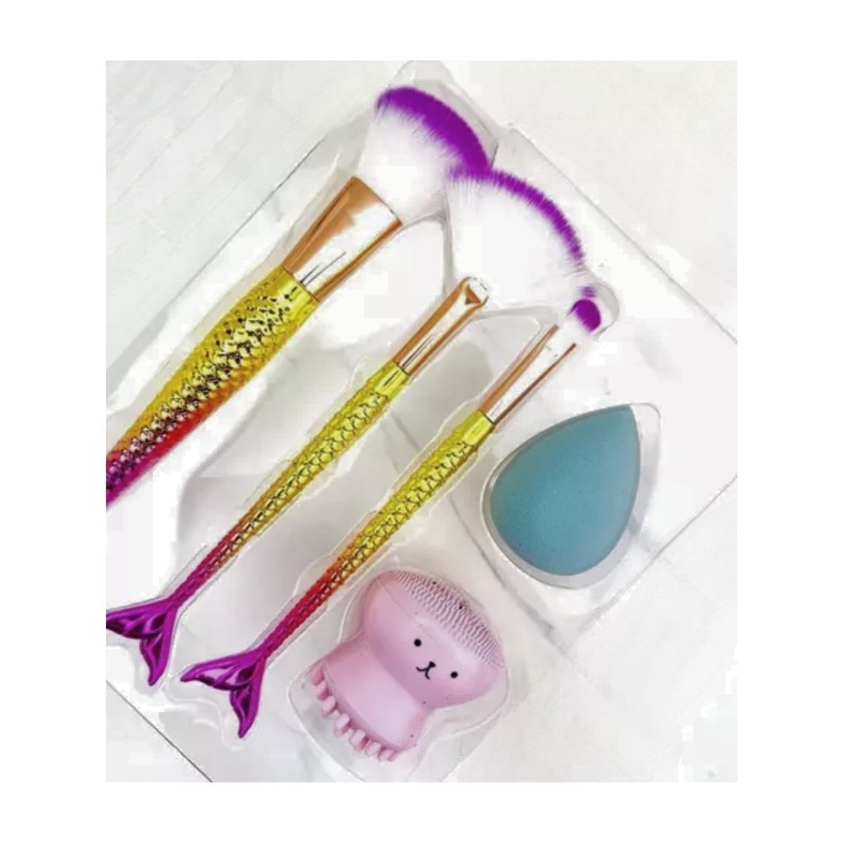 GENERICO - Kit Maquillaje Brochas  Esponja Pulpo Masajeador Anguoer Gms