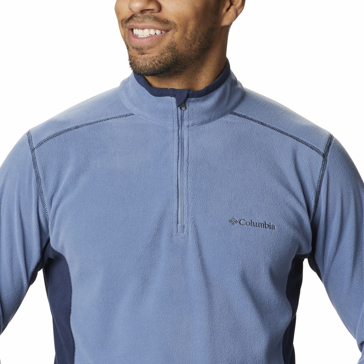 COLUMBIA - Polar Microfleece Hombre Klamath Range Half Celeste COLUMBIA