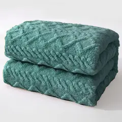 GENERICO - Frazada 2 plaza para cama, sillon, sofa, calentitas unicolor turquesa