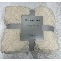 GENERICO - Frazada 2 plaza de cama, sillon, sofa, calentitas unicolor blanco cru2