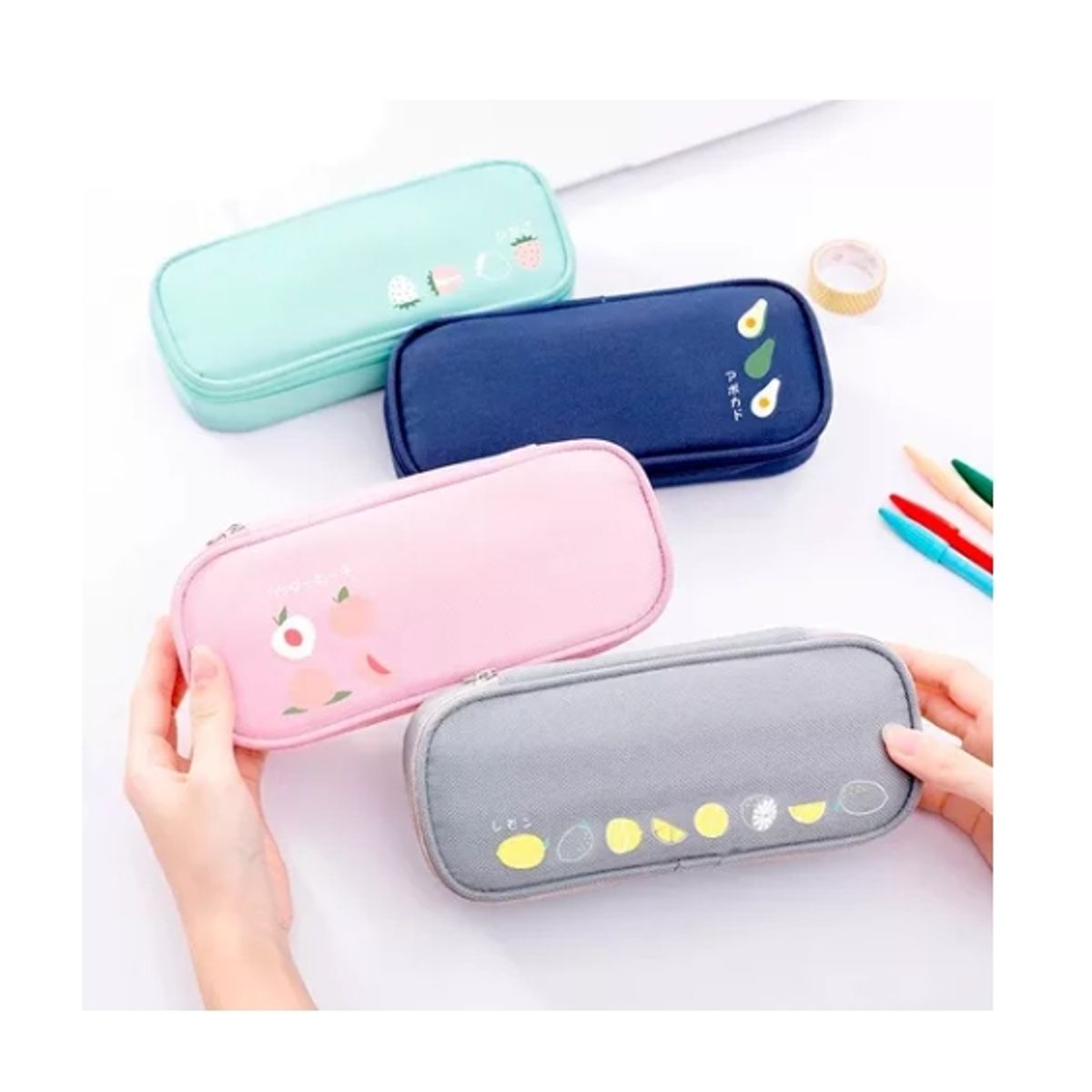 OFERTABKN - Estuche De Lápices Para Oficina Y Escuela Gris Claro