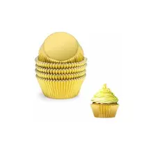 GENERICO - Pack X100 Capsula Para Hornear Capsulas Capacillo Dorada 6cm