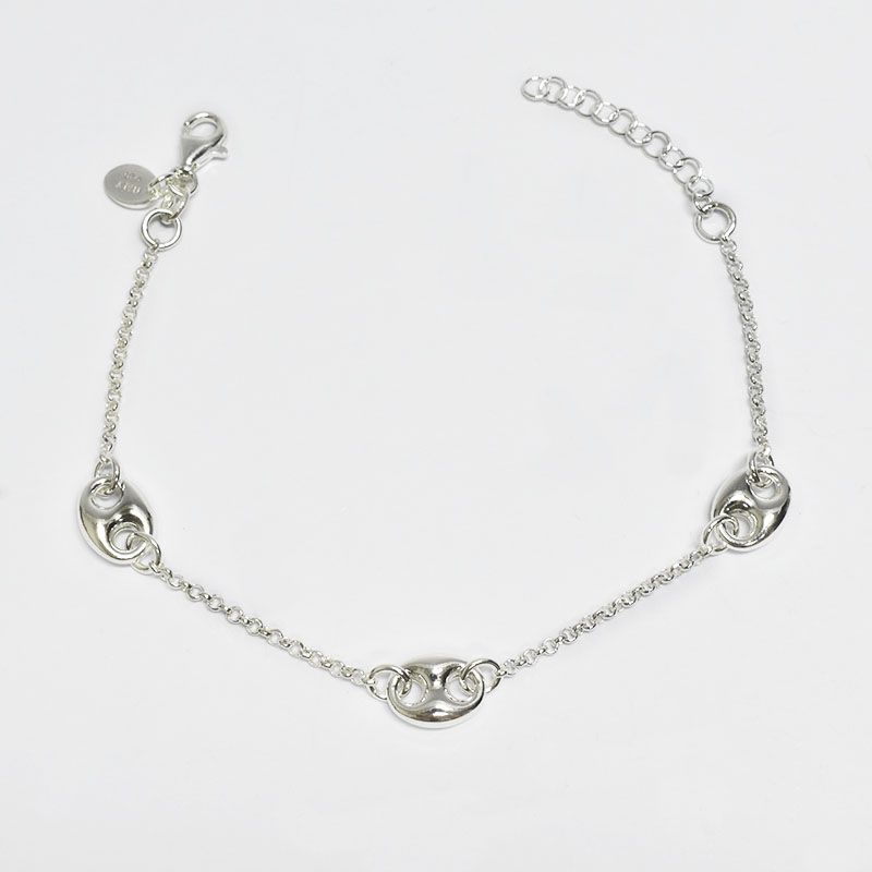 ROSETT - Pulsera rolo con tres calabrotes Plata ley 925