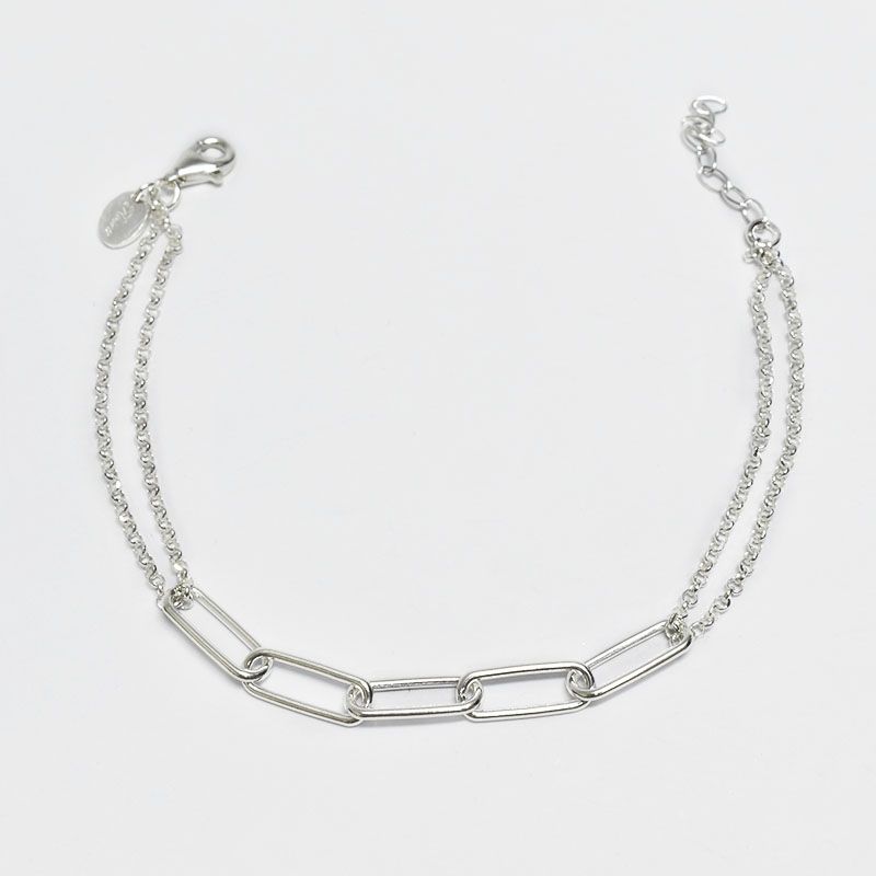 ROSETT - Pulsera rolo con cinco eslabones Plata ley 925