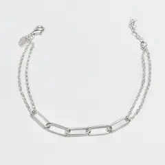 ROSETT - Pulsera rolo con cinco eslabones Plata ley 925
